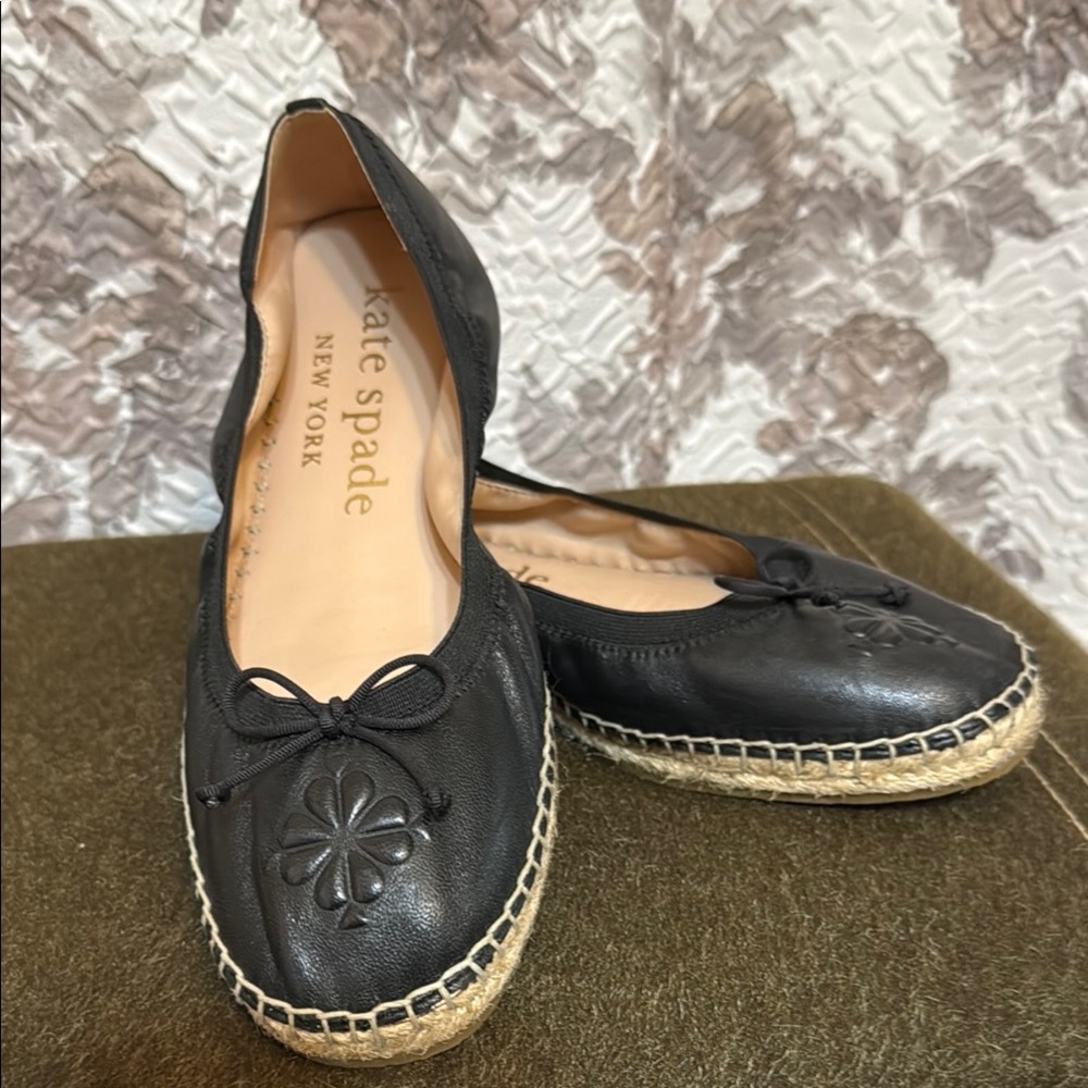 Kate Spade Black Espadrille Flats with Jute Sole
